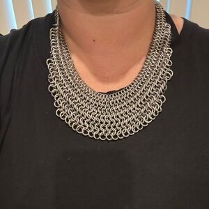 Silver Chainmail Statement Necklace